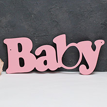 Деревянное слово для фотосессии "Baby" (розовый)