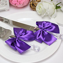 Свадебная лопатка и нож "Paradise" фиолетовый