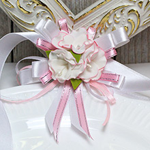 Браслет для подружек на свадьбу "Ника" бело-розовый