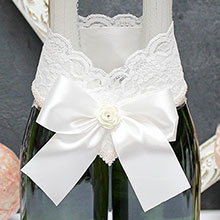 Съемное украшение на шампанское "Rose" айвори