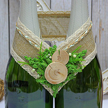 Свадебное украшение на бутылки "Природное чудо"