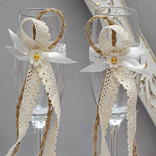 Украшение на свадебные бокалы "Полевые цветы" 2 шт