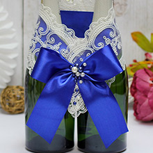Съемное украшение на шампанское "Жемчужина" синий