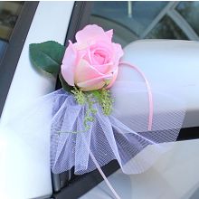 Бутоньерки на свадебную машину "Бутон" (2 шт., розовый)