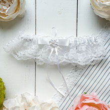Подвязка для свадебного торжества "Цветок" (белый)