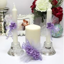 Свадебные свечи ручной работы "Нежный ангел" сиреневый