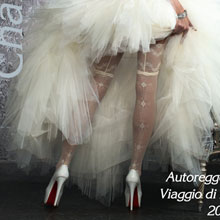 Свадебные чулки невесты "VIAGGIO DI NOTE" L/XL, белый, 20 den