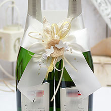 Украшение шампанского на свадьбу "Семейное гнездышко"