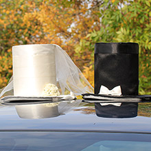 Свадебное украшение на крышу автомобиля "Свадебные шляпки" (2 шт)
