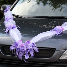 Автомобильная лента на свадьбу "Очарование" (сиреневый)