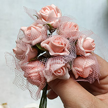 Латексный цветок "Розочка" (1 шт, 1,5 см) (розовый)