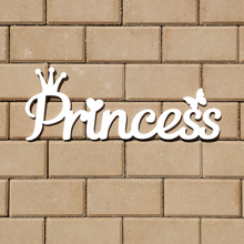 Слово деревянное для фотосессии "Princess" (50 см) (белый)
