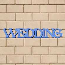 Деревянное слово для фотосессии "Wedding" (70 см) (голубой)