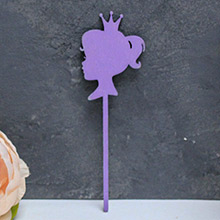 Топпер деревянный для кекса "Принцесса" (фиолетовый)