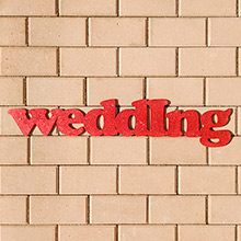 Деревянное слово для фотосессии "Wedding" (65 см) (красный с блестками)