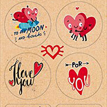 Сувенирные наклейки для декора "Влюбленные сердечки" (9*15 см)