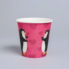 Комплект бумажных стаканчиков "Влюбленные пингвинчики" (6 шт, 250 мл)