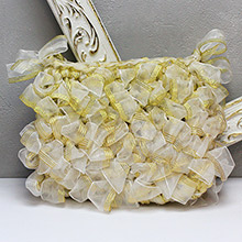 Свадебная сумочка невесты "Элегант" айвори/золото ручной работы 20х15 см