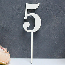 Цифра деревянная на палочке "5"