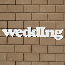 Деревянное слово для фотосессии "Wedding" (75 см) (белый)