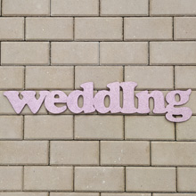 Деревянное слово для фотосессии "Wedding" (75 см) (чайная роза с блестками)