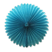 Веер из бумаги для декора "Сердце" 25 см, 1 шт голубой