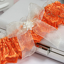 Свадебная подвязка невесты "Беатрис" оранжевый
