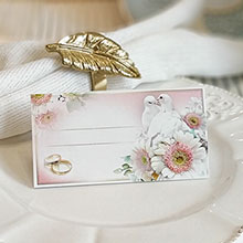 Свадебные банкетные карточки "Счастливые голубки"