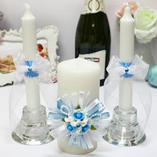 Свечи для проведения обряда "Домашний очаг" "Валенсия" 3 свечи, голубой