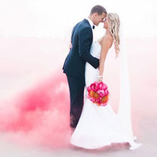Цветной дым свадебный розовый