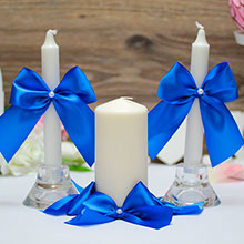 Свадебный семейный очаг + 2 свечи"Paradise" синий