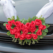 Свадебная лента на авто "Легкость" (красный)