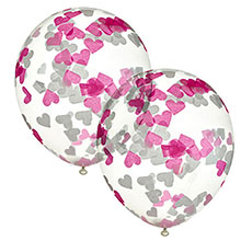 Набор шариков на свадьбу "Юлиана" 30 см, конфетти-сердечки