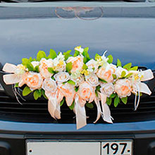 Свадебные украшения на радиатор "Очарование" персиковый