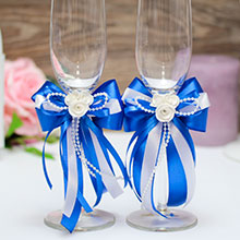 Свадебные бокалы  для молодоженов "Fantastic" (синий)