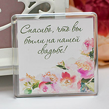 Магнит на холодильник "Акварельные цветы" стандартная надпись