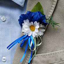 Свадебная бутоньерка из искусственных цветов "Полевые цветы"