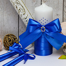 Свечи для свадьбы "Ренессанс" без подсвечников синий