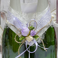 Свадебное украшение на бутылки "Прованс"