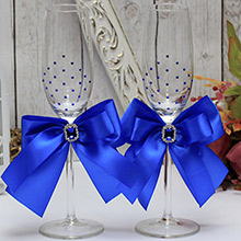 Красивые свадебные бокалы "Ренессанс" синий
