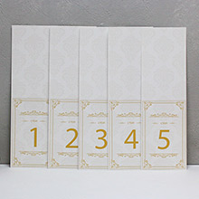 Свадебные карточки с номером стола "Винтажный шик" от 1 до 5