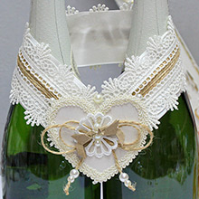 Декор для свадебного шампанского "Пташки"