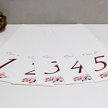 Номера столов ручной работы "Роскошные цветы" от 1 до 5