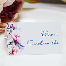 Свадебные гостевые карточки "Весенние цветы" дизайн № 4