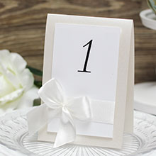 Свадебные карточки с номером стола "Paradise" айвори