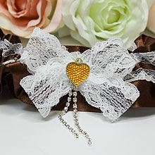 Свадебная подвязка для невесты "Рандеву" шоколадный