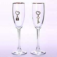 Свадебные бокалы для молодоженов "Ключик к сердцу"