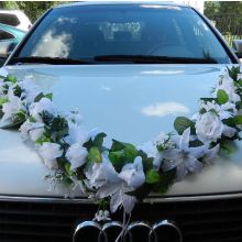 Лента "Роскошь" для свадебного автомобиля (белый)