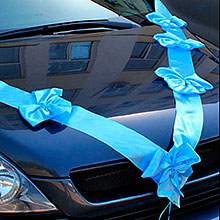 Лента для украшения авто  "Бантик" (голубой)