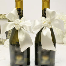 Украшение бутылок шампанского на свадьбу "Свадебный вальс"